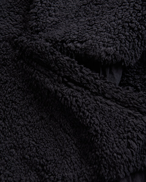 Skechers W Outdoor Fleece Half Zip Sherpa Kadın Siyah Mont S232298-001-11