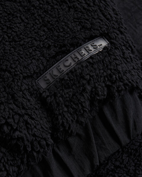 Skechers W Outdoor Fleece Half Zip Sherpa Kadın Siyah Mont S232298-001-10