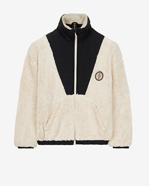 Skechers W Outdoor Fleece Half Zip Sherpa Kadın Beyaz Mont S232298-102-6