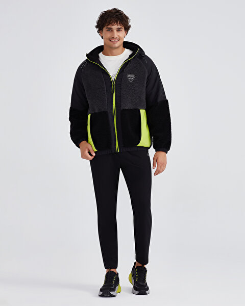 Skechers M Outdoor Fleece Full Zip Sherpa Erkek Siyah Mont S232310-001-2