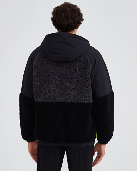 Skechers M Outdoor Fleece Full Zip Sherpa Erkek Siyah Mont S232310-001-4