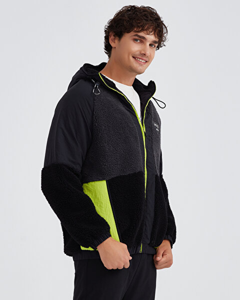 Skechers M Outdoor Fleece Full Zip Sherpa Erkek Siyah Mont S232310-001-6