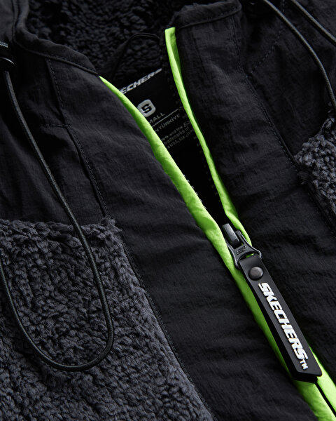Skechers M Outdoor Fleece Full Zip Sherpa Erkek Siyah Mont S232310-001-12