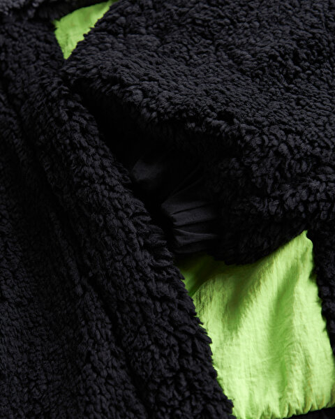 Skechers M Outdoor Fleece Full Zip Sherpa Erkek Siyah Mont S232310-001-11