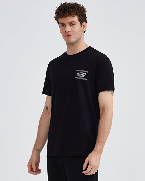 Skechers M Graphic Tee Crew Neck T-shirt Erkek Siyah Tshirt S232339-001-3