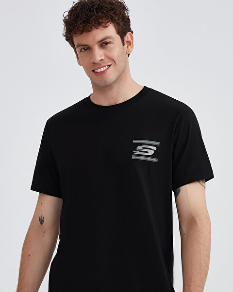 Skechers M Graphic Tee Crew Neck T-shirt Erkek Siyah Tshirt S232339-001-4