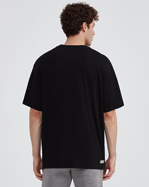Skechers M Graphic Tee Oversize T-shirt Erkek Siyah Tshirt S232404-001-3