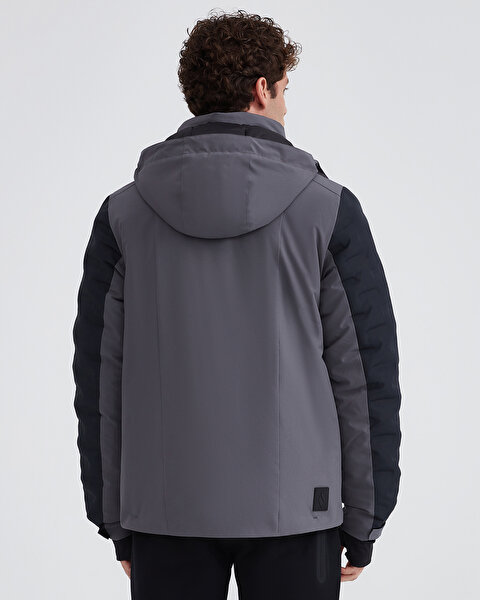 Skechers M Outerwear Padded Jacket Erkek Gri Mont S232407-003-4