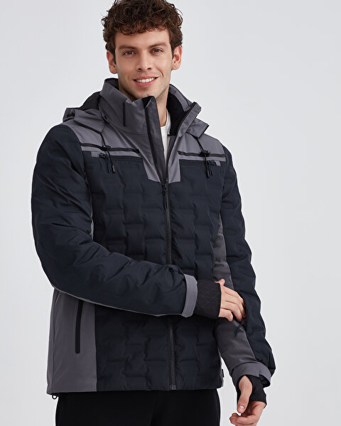Skechers M Outerwear Padded Jacket Erkek Gri Mont S232407-003-3