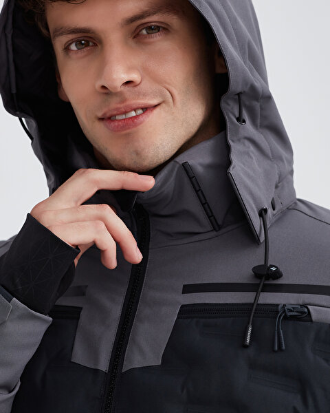 Skechers M Outerwear Padded Jacket Erkek Gri Mont S232407-003-6