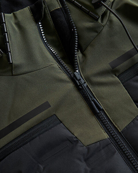 Skechers M Outerwear Padded Jacket Erkek Haki Mont S232407-801-13