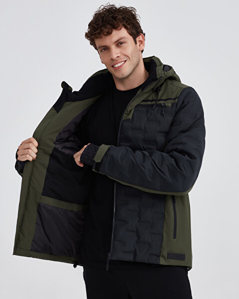 Skechers M Outerwear Padded Jacket Erkek Haki Mont S232407-801-5