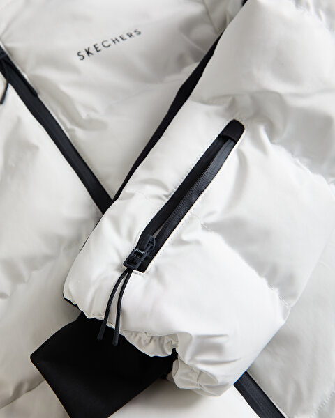 Skechers W Outerwear Padded Jacket Kadın Beyaz Mont S232412-100-3