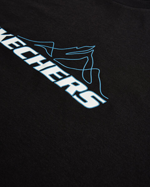 Skechers M Graphic Tee Crew Neck T-shirt Erkek Siyah Tshirt S232436-001-9