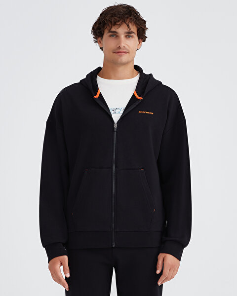 Skechers M Essential Full Zip Hoodie Sweatshirt Erkek Siyah Fermuarlı Eşofman Üstü S232439-001