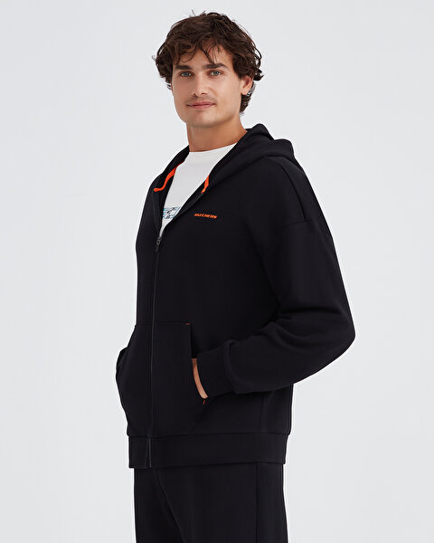 Skechers M Essential Full Zip Hoodie Sweatshirt Erkek Siyah Fermuarlı Eşofman Üstü S232439-001-3