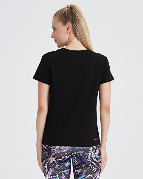 Skechers W Graphic Tee Crew Neck T-shirt Kadın Siyah Tshirt S232458-001-3