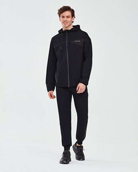 Skechers 2Xi-lock M Full Zip Hoodie Sweatshirt Erkek Siyah Fermuarlı Eşofman Üstü S241035-001-2