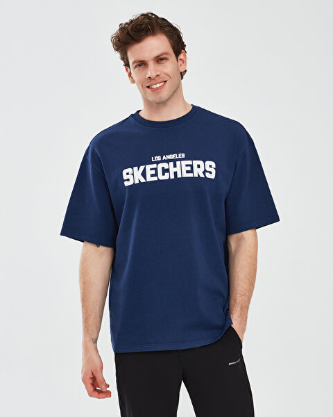 Skechers Graphic T-shirt M Short Sleeve Erkek Lacivert Tshirt S241070-410