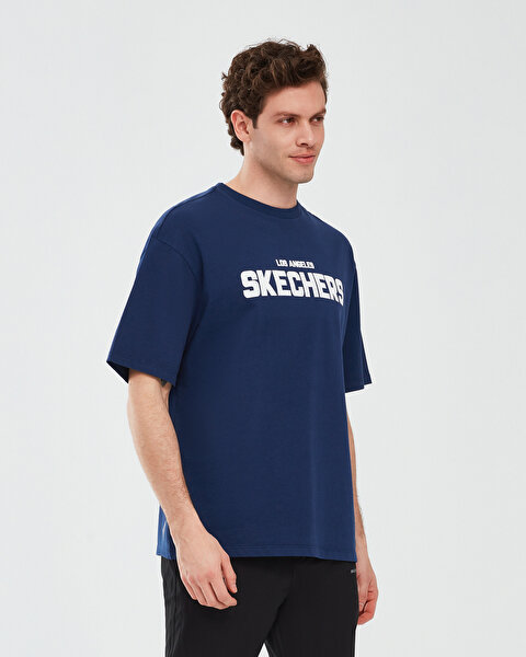 Skechers Graphic T-shirt M Short Sleeve Erkek Lacivert Tshirt S241070-410-2