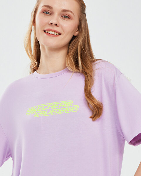 Skechers Graphic T shirt W Short Sleeve Kad n Lila Tshirt S241102 505