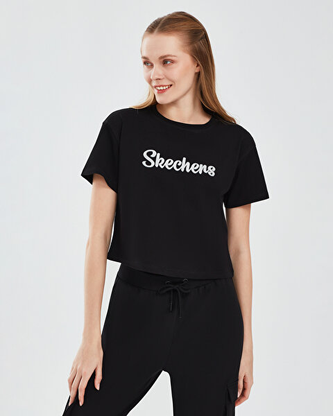 Skechers Graphic T-shirt W Short Sleeve Kadın Siyah Tshirt S241212-001