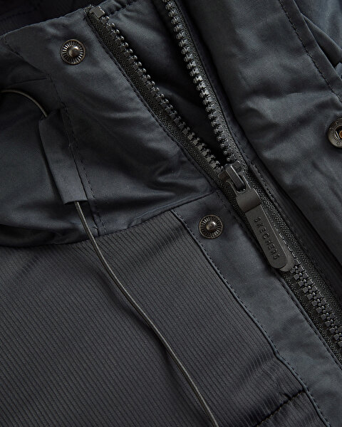 Skechers M Outerwear Padded Jacket Erkek Siyah Mont S242077-001-8