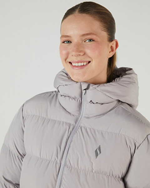 Skechers W Outerwear Puffer Jacket Kadın Gri Mont S242132-032-3