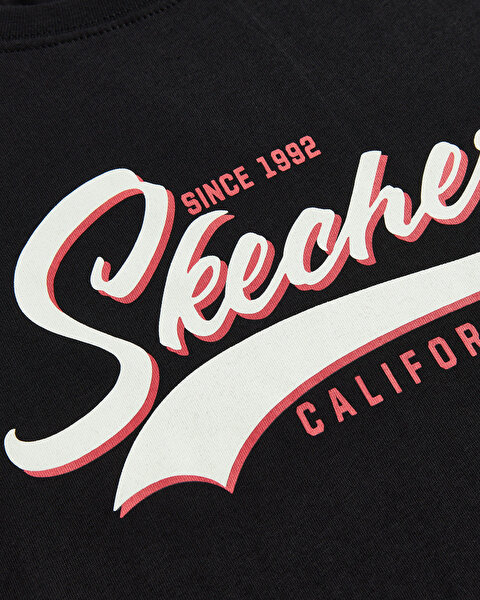Skechers W Graphic Tee Light Weight Crop T-shirt Kadın Siyah Tshirt S242149-001-8