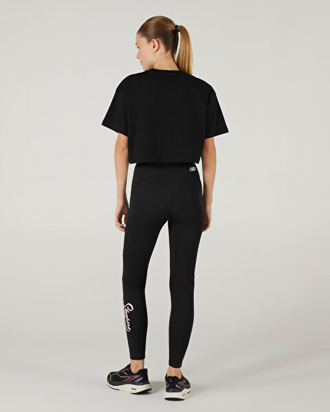 Skechers W Graphic Tee Light Weight Crop T-shirt Kadın Siyah Tshirt S242149-001-2