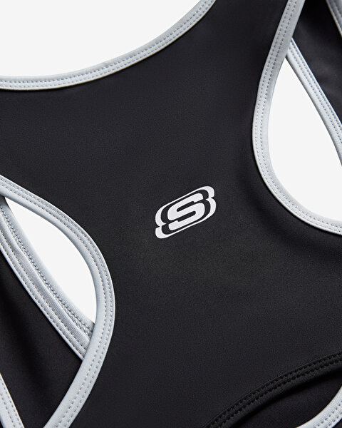 Skechers W Performance Coll. Mid Support Bra Kadın Siyah Sporcu Sütyeni S242194-001-6