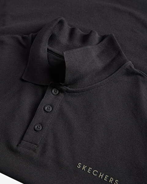 Skechers M Polo Casual Comfort Long Sleeve Polo Erkek Siyah Polo Yaka Tshirt S242198-001-6