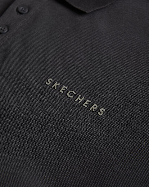 Skechers M Polo Casual Comfort Long Sleeve Polo Erkek Siyah Polo Yaka Tshirt S242198-001-7