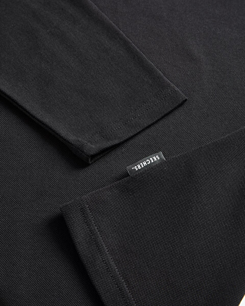 Skechers M Polo Casual Comfort Long Sleeve Polo Erkek Siyah Polo Yaka Tshirt S242198-001-8