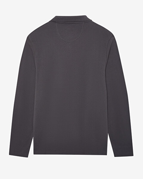 Skechers M Polo Casual Comfort Long Sleeve Polo Erkek Gri Polo Yaka Tshirt S242198-003-4