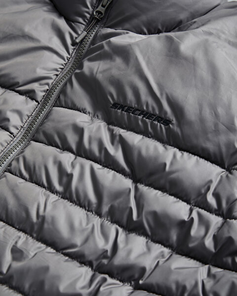 Skechers M Outerwear Polar Lining Padded Vest Erkek Gri Yelek S242212-003-5