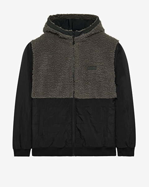 Skechers M Outdoor Fleece Reversible Full Zip Sherpa Erkek Gri Çift Taraflı Mont S242252-003-7