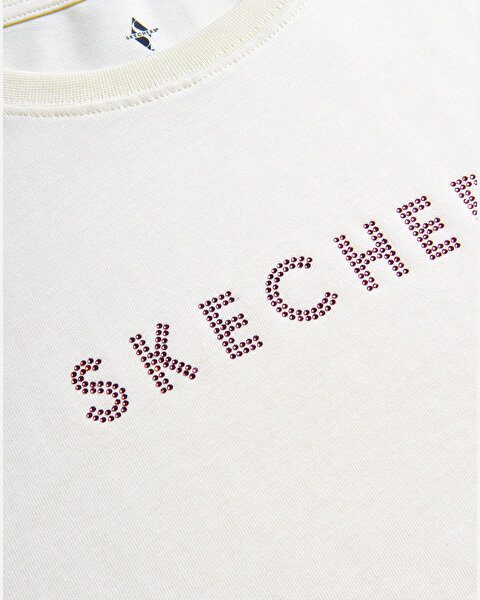 Skechers W Crop Fit Graphic Tee T-shirt Kadın Beyaz Tshirt S2510147-102-8