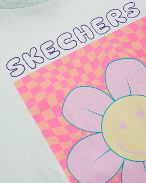 Skechers G Graphic Tee Loose Fit T-shirt Büyük Kız Çocuk Haki Tshirt SK232002-299-7