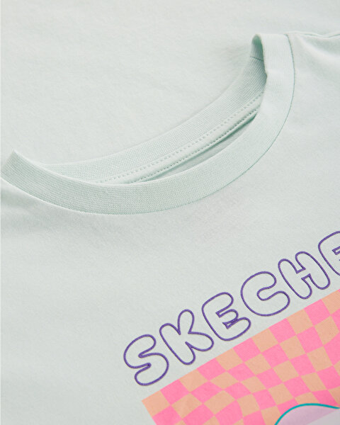 Skechers G Graphic Tee Loose Fit T-shirt Büyük Kız Çocuk Haki Tshirt SK232002-299-8