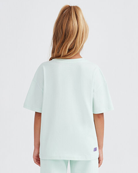 Skechers G Graphic Tee Loose Fit T-shirt Büyük Kız Çocuk Haki Tshirt SK232002-299-4