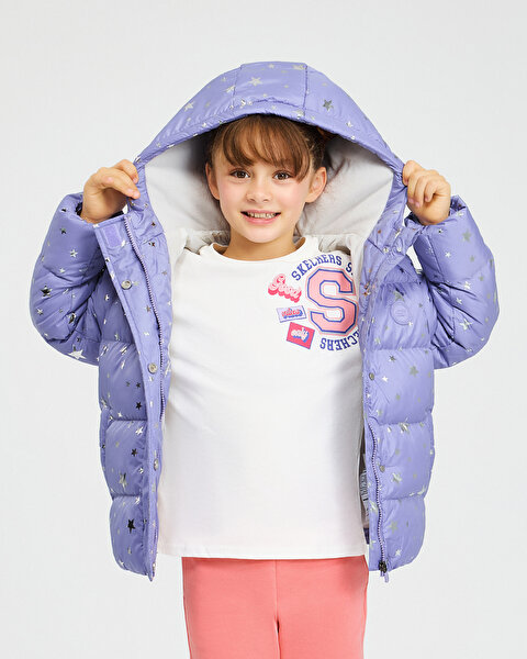 Skechers G Outerwear Padded Jacket Büyük Kız Çocuk Mor Mont SK232042-816-4