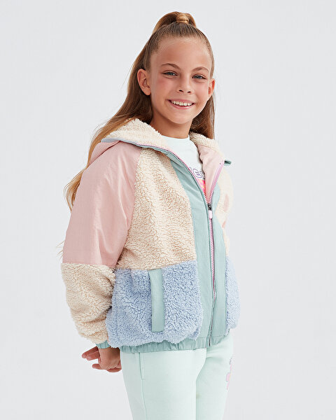 Skechers G Outdoor Fleece Full Zip Sherpa Büyük Kız Çocuk Pembe Mont SK232176-590-4