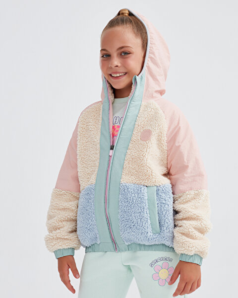 Skechers G Outdoor Fleece Full Zip Sherpa Büyük Kız Çocuk Pembe Mont SK232176-590-3