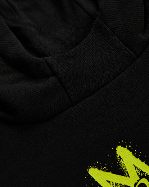 Skechers B Heavy Weight Fleece Hoodie Sweatshirt Büyük Erkek Çocuk Siyah Sweatshirt SK232184-001-6