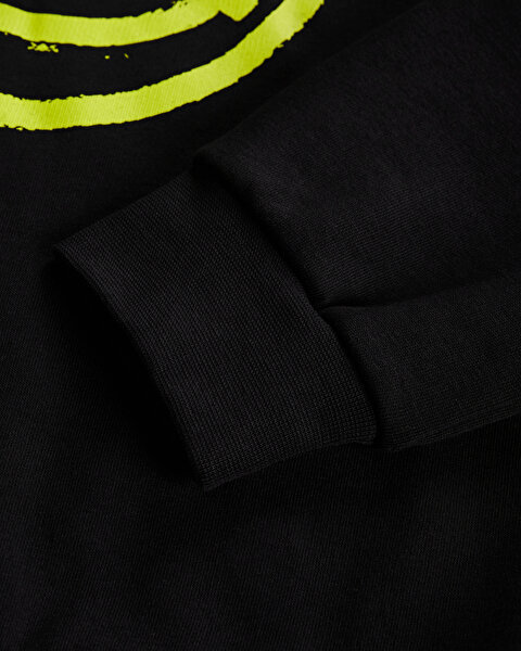 Skechers B Heavy Weight Fleece Hoodie Sweatshirt Büyük Erkek Çocuk Siyah Sweatshirt SK232184-001-8