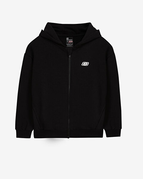 Skechers G Lw Fleece Full Zip Hoodie Sweatshirt Büyük Kız Çocuk Siyah Sweatshirt SK232219-001-5