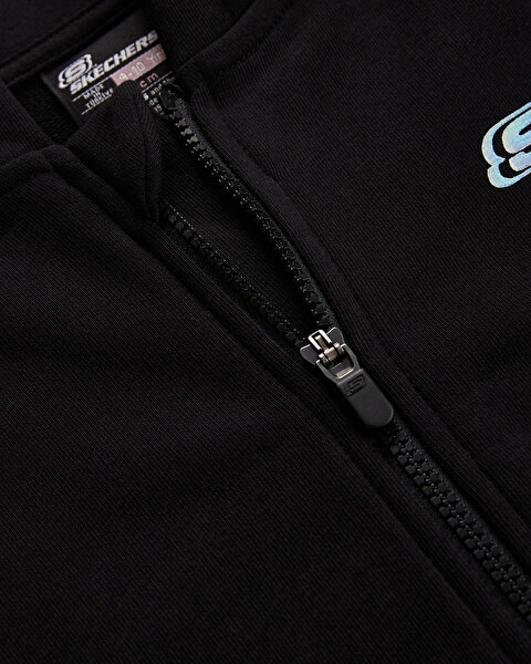 Skechers G Lw Fleece Full Zip Hoodie Sweatshirt Büyük Kız Çocuk Siyah Sweatshirt SK232219-001-7