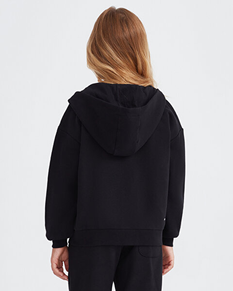 Skechers G Lw Fleece Full Zip Hoodie Sweatshirt Büyük Kız Çocuk Siyah Sweatshirt SK232219-001-4