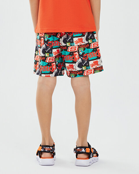 Skechers Swimwear B 5 Inch Swimshort Büyük Erkek Çocuk Turuncu Deniz Şortu SK241104-700-3